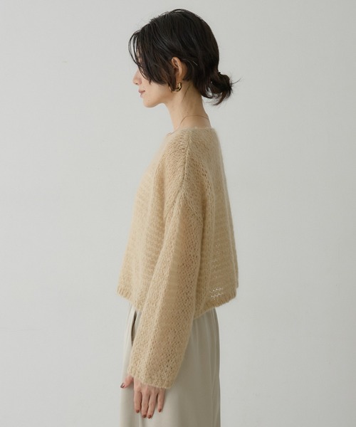 qualite(カリテ)の「シアーモヘアプルオーバー(ニット/セーター・レディース・オフホワイト/ベージュ/グレー・フリー)」の22枚目の写真