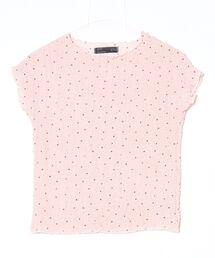 ポップコーンシャーリングプリントフレンチスリーブTシャツ