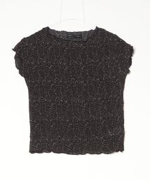 ポップコーンシャーリングプリントフレンチスリーブTシャツ