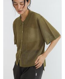 Polo knit cardigan