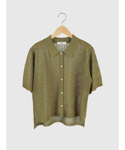 FIKA.（フィーカ）の「Polo knit cardigan（カーディガン/ボレロ・レディース・ブラック/カーキ・MEDIUM）」の9枚目の写真