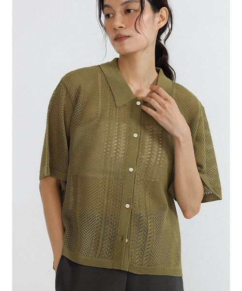 FIKA.（フィーカ）の「Polo knit cardigan（カーディガン/ボレロ・レディース・ブラック/カーキ・MEDIUM）」の3枚目の写真