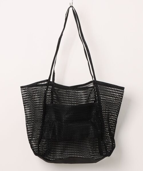 VIBGYOR（ヴィブジョー）の「urbanfemine./大容量 メッシュトートバッグ プールバッグ ビーチバッグ スパバッグ レディース U7637（トートバッグ・レディース・ブラック/アイボリー/ブラウン・FREE）」の12枚目の写真