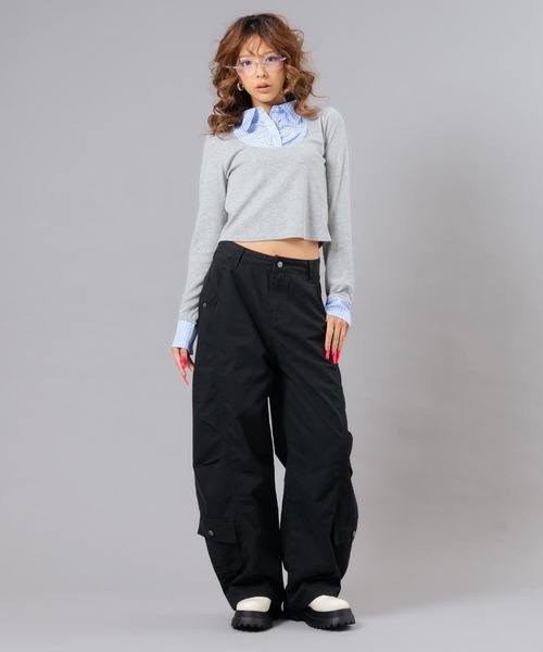 ANAP(アナップ)の「バレルカーゴパンツ(その他パンツ・レディース・ブラック/ベージュ・S/M)」の16枚目の写真