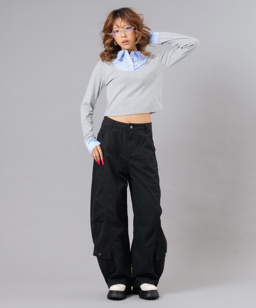 ANAP(アナップ)の「バレルカーゴパンツ(その他パンツ・レディース・ブラック/ベージュ・S/M)」の10枚目の写真