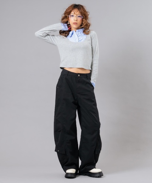 ANAP(アナップ)の「バレルカーゴパンツ(その他パンツ・レディース・ブラック/ベージュ・S/M)」の3枚目の写真