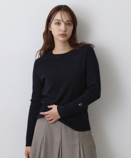 DRESSTERIOR（ドレステリア）の「ストレッチ フルニードルニット（ニット/セーター・レディース・ネイビー/パープル系/オフホワイト・36/38/34）」の3枚目の写真