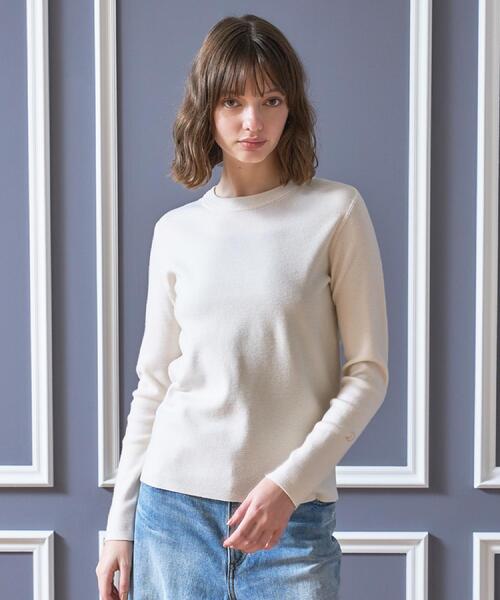 DRESSTERIOR（ドレステリア）の「ストレッチ フルニードルニット（ニット/セーター・レディース・ネイビー/パープル系/オフホワイト・36/38/34）」の5枚目の写真