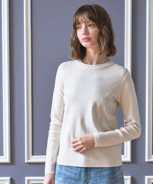 DRESSTERIOR（ドレステリア）の「ストレッチ フルニードルニット（ニット/セーター・レディース・ネイビー/パープル系/オフホワイト・36/38/34）」の6枚目の写真