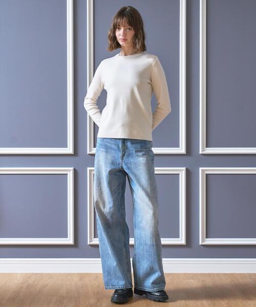 DRESSTERIOR（ドレステリア）の「ストレッチ フルニードルニット（ニット/セーター・レディース・ネイビー/パープル系/オフホワイト・36/38/34）」の9枚目の写真