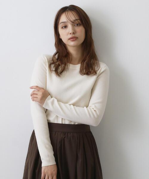 DRESSTERIOR（ドレステリア）の「ストレッチ フルニードルニット（ニット/セーター・レディース・ネイビー/パープル系/オフホワイト・36/38/34）」の10枚目の写真