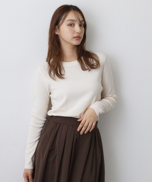 DRESSTERIOR（ドレステリア）の「ストレッチ フルニードルニット（ニット/セーター・レディース・ネイビー/パープル系/オフホワイト・36/38/34）」の11枚目の写真
