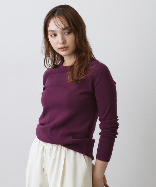 DRESSTERIOR（ドレステリア）の「ストレッチ フルニードルニット（ニット/セーター・レディース・ネイビー/パープル系/オフホワイト・36/38/34）」の16枚目の写真