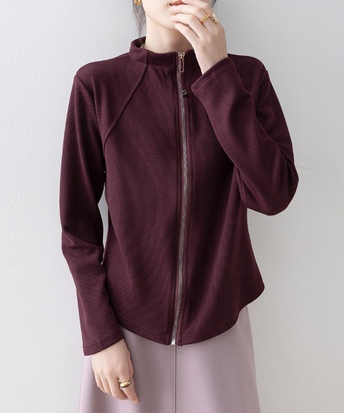 ONEP STAR(ワンピスター)の「フロントジップスタンドカラージャケット(ブルゾン・レディース・エンジ・MEDIUM/X-LARGE/LARGE)」の3枚目の写真