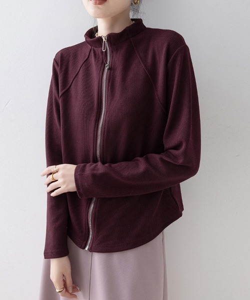 ONEP STAR(ワンピスター)の「フロントジップスタンドカラージャケット(ブルゾン・レディース・エンジ・MEDIUM/X-LARGE/LARGE)」の5枚目の写真