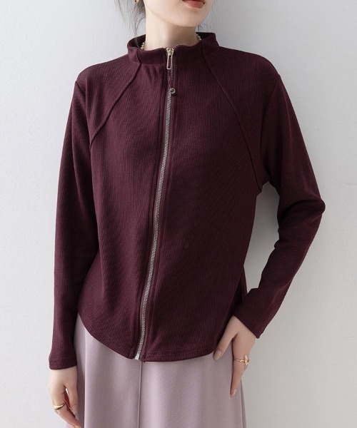 ONEP STAR(ワンピスター)の「フロントジップスタンドカラージャケット(ブルゾン・レディース・エンジ・MEDIUM/X-LARGE/LARGE)」の6枚目の写真