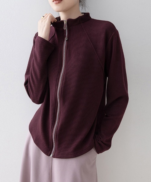 ONEP STAR(ワンピスター)の「フロントジップスタンドカラージャケット(ブルゾン・レディース・エンジ・MEDIUM/X-LARGE/LARGE)」の7枚目の写真