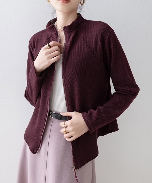 ONEP STAR(ワンピスター)の「フロントジップスタンドカラージャケット(ブルゾン・レディース・エンジ・MEDIUM/X-LARGE/LARGE)」の8枚目の写真