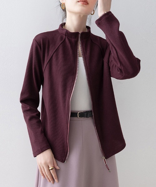 ONEP STAR(ワンピスター)の「フロントジップスタンドカラージャケット(ブルゾン・レディース・エンジ・MEDIUM/X-LARGE/LARGE)」の9枚目の写真