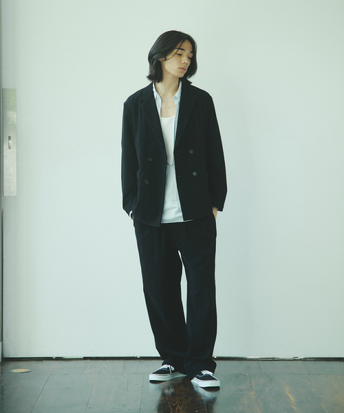 JOURNAL STANDARD(ジャーナルスタンダード)の「トリコット コーデュロイ 2タック イージー パンツ(スラックス・メンズ・ブラック/ネイビー/グレー・SMALL/MEDIUM/LARGE)」の4枚目の写真