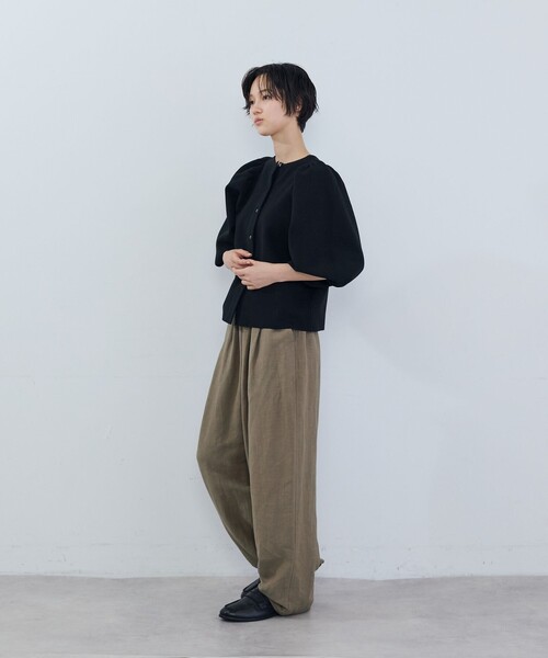 ADIEU TRISTESSE(アデュートリステス)の「リネンレーヨンイージーパンツ(その他パンツ・レディース・ブラック/モカ・38)」の5枚目の写真