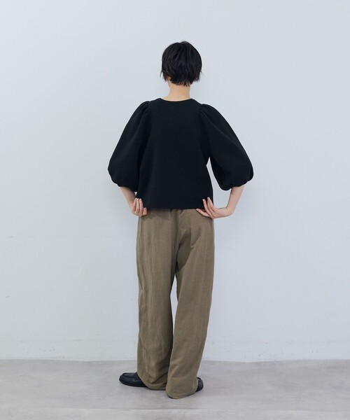 ADIEU TRISTESSE(アデュートリステス)の「リネンレーヨンイージーパンツ(その他パンツ・レディース・ブラック/モカ・38)」の7枚目の写真