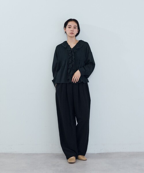 ADIEU TRISTESSE(アデュートリステス)の「リネンレーヨンイージーパンツ(その他パンツ・レディース・ブラック/モカ・38)」の11枚目の写真