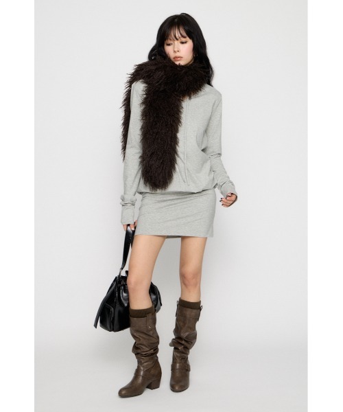 LAGUA GEM(ラグアジェム)の「SHOULDER PAD ミニワンピース(ワンピース・レディース・ブラック/杢グレー/アイボリー・SMALL/MEDIUM)」の5枚目の写真