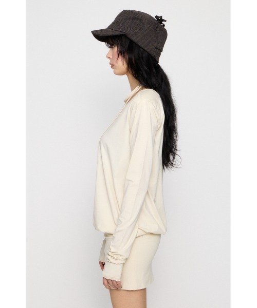 LAGUA GEM(ラグアジェム)の「SHOULDER PAD ミニワンピース(ワンピース・レディース・ブラック/杢グレー/アイボリー・SMALL/MEDIUM)」の10枚目の写真