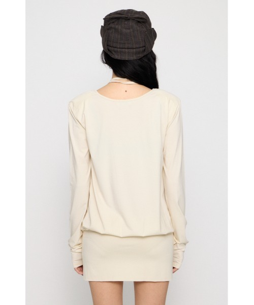 LAGUA GEM(ラグアジェム)の「SHOULDER PAD ミニワンピース(ワンピース・レディース・ブラック/杢グレー/アイボリー・SMALL/MEDIUM)」の11枚目の写真