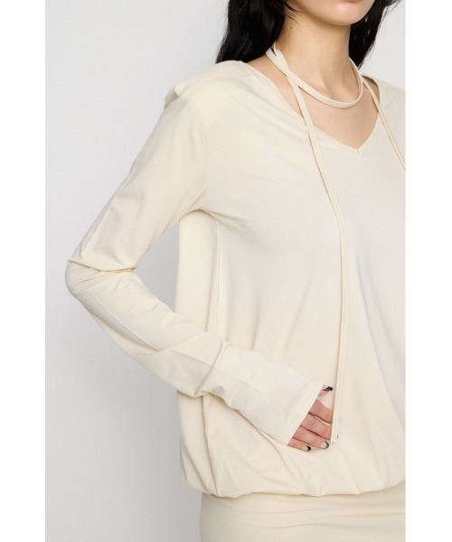 LAGUA GEM(ラグアジェム)の「SHOULDER PAD ミニワンピース(ワンピース・レディース・ブラック/杢グレー/アイボリー・SMALL/MEDIUM)」の13枚目の写真