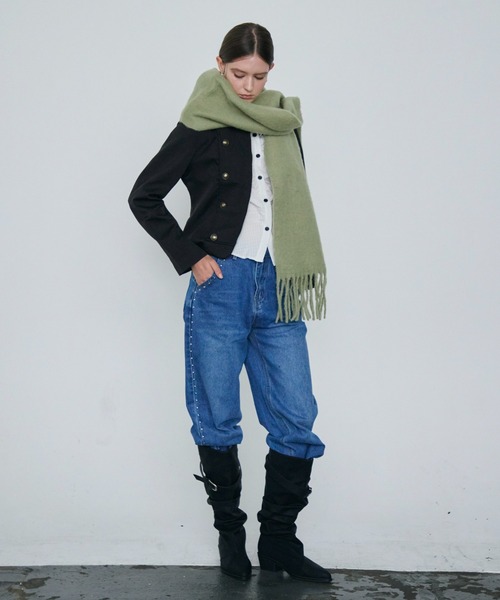 Rohwel(ローウェル)の「Napoleon Nylon Jacket / ナポレオンナイロンジャケット(その他アウター・レディース・ベージュ/ブラック・FREE)」の16枚目の写真