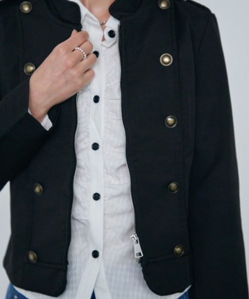 Rohwel(ローウェル)の「Napoleon Nylon Jacket / ナポレオンナイロンジャケット(その他アウター・レディース・ベージュ/ブラック・FREE)」の13枚目の写真