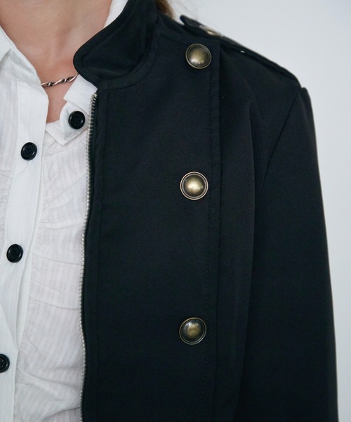 Rohwel(ローウェル)の「Napoleon Nylon Jacket / ナポレオンナイロンジャケット(その他アウター・レディース・ベージュ/ブラック・FREE)」の14枚目の写真