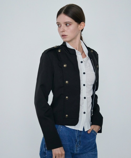 Rohwel(ローウェル)の「Napoleon Nylon Jacket / ナポレオンナイロンジャケット(その他アウター・レディース・ベージュ/ブラック・FREE)」の8枚目の写真