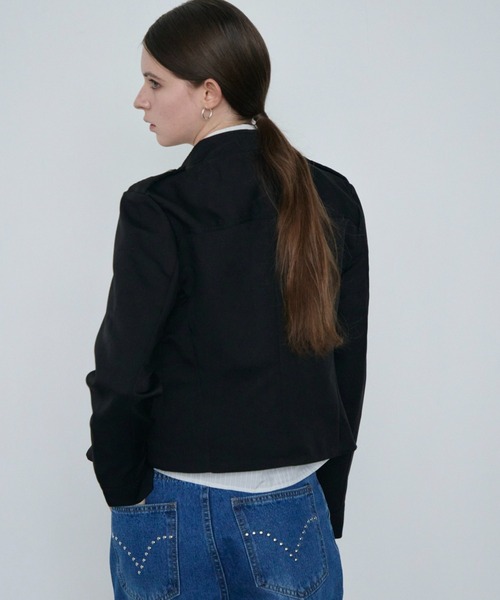 Rohwel(ローウェル)の「Napoleon Nylon Jacket / ナポレオンナイロンジャケット(その他アウター・レディース・ベージュ/ブラック・FREE)」の10枚目の写真