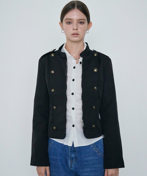 Rohwel(ローウェル)の「Napoleon Nylon Jacket / ナポレオンナイロンジャケット(その他アウター・レディース・ベージュ/ブラック・FREE)」の5枚目の写真