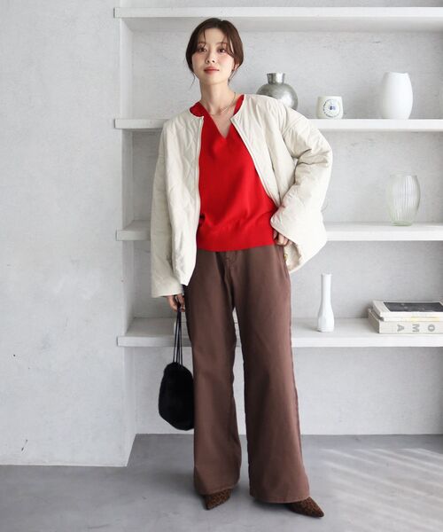 le.coeur blanc(ルクールブラン)の「ウールブレンドVネックニット(ニット/セーター・レディース・レッド/チャコールグレー/ネイビー・38)」の18枚目の写真