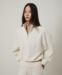 BOUCLE Fleece Half Zip Snow White