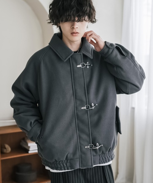 Rocky Monroe(ロッキーモンロー)の「テックメルトンファイヤーマン中綿ジャケット/ウールライクスタンドネック中綿ブルゾン(ブルゾン・メンズ・ブラウン/チャコール/ブラック・XL/M/L)」の2枚目の写真
