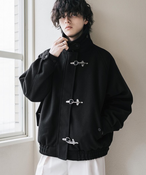 Rocky Monroe(ロッキーモンロー)の「テックメルトンファイヤーマン中綿ジャケット/ウールライクスタンドネック中綿ブルゾン(ブルゾン・メンズ・ブラウン/チャコール/ブラック・XL/M/L)」の1枚目の写真