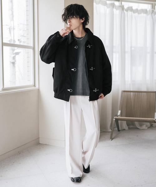 Rocky Monroe(ロッキーモンロー)の「テックメルトンファイヤーマン中綿ジャケット/ウールライクスタンドネック中綿ブルゾン(ブルゾン・メンズ・ブラウン/チャコール/ブラック・XL/M/L)」の8枚目の写真