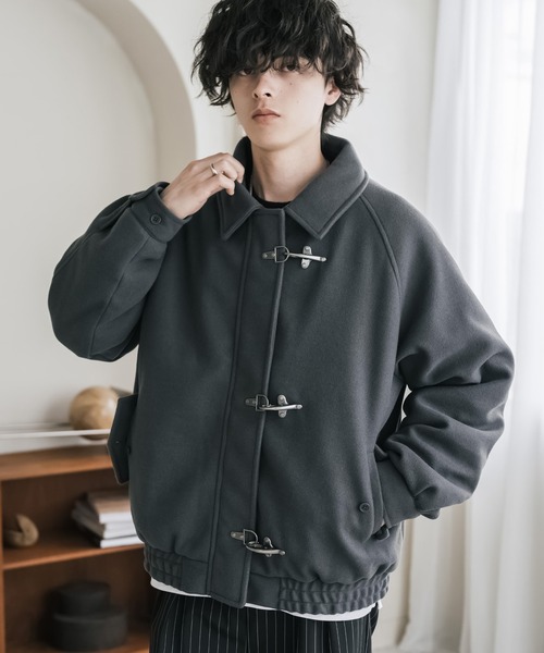 Rocky Monroe(ロッキーモンロー)の「テックメルトンファイヤーマン中綿ジャケット/ウールライクスタンドネック中綿ブルゾン(ブルゾン・メンズ・ブラウン/チャコール/ブラック・XL/M/L)」の9枚目の写真