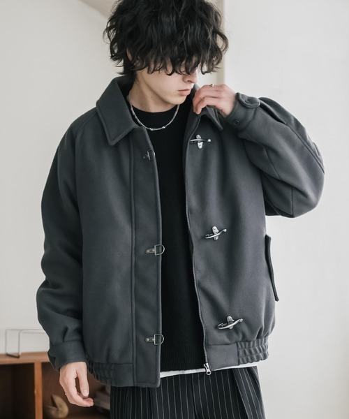 Rocky Monroe(ロッキーモンロー)の「テックメルトンファイヤーマン中綿ジャケット/ウールライクスタンドネック中綿ブルゾン(ブルゾン・メンズ・ブラウン/チャコール/ブラック・XL/M/L)」の12枚目の写真