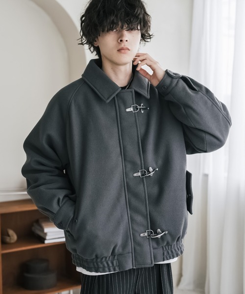Rocky Monroe(ロッキーモンロー)の「テックメルトンファイヤーマン中綿ジャケット/ウールライクスタンドネック中綿ブルゾン(ブルゾン・メンズ・ブラウン/チャコール/ブラック・XL/M/L)」の13枚目の写真