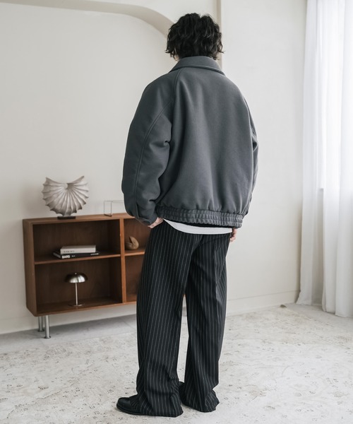 Rocky Monroe(ロッキーモンロー)の「テックメルトンファイヤーマン中綿ジャケット/ウールライクスタンドネック中綿ブルゾン(ブルゾン・メンズ・ブラウン/チャコール/ブラック・XL/M/L)」の14枚目の写真