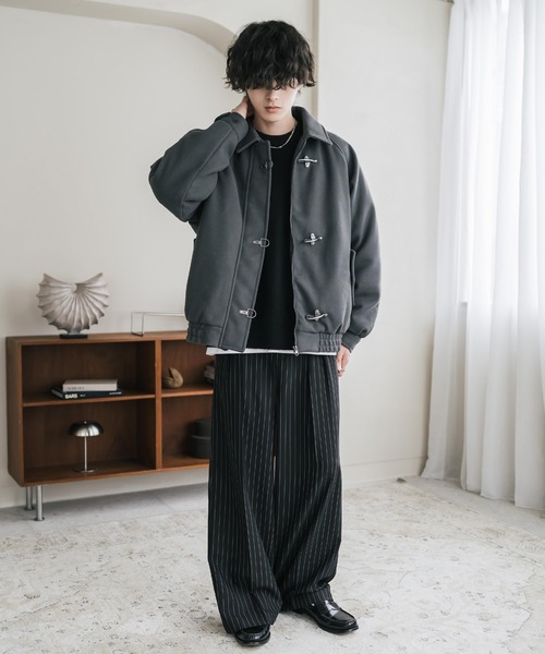 Rocky Monroe(ロッキーモンロー)の「テックメルトンファイヤーマン中綿ジャケット/ウールライクスタンドネック中綿ブルゾン(ブルゾン・メンズ・ブラウン/チャコール/ブラック・XL/M/L)」の15枚目の写真