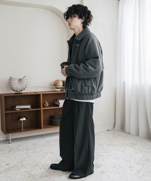 Rocky Monroe(ロッキーモンロー)の「テックメルトンファイヤーマン中綿ジャケット/ウールライクスタンドネック中綿ブルゾン(ブルゾン・メンズ・ブラウン/チャコール/ブラック・XL/M/L)」の16枚目の写真