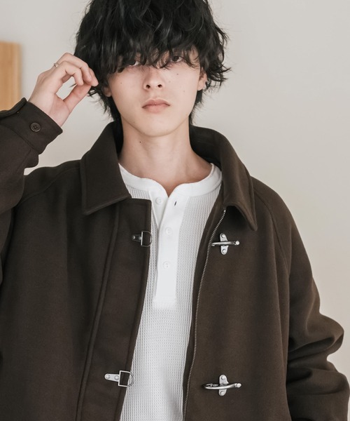 Rocky Monroe(ロッキーモンロー)の「テックメルトンファイヤーマン中綿ジャケット/ウールライクスタンドネック中綿ブルゾン(ブルゾン・メンズ・ブラウン/チャコール/ブラック・XL/M/L)」の19枚目の写真