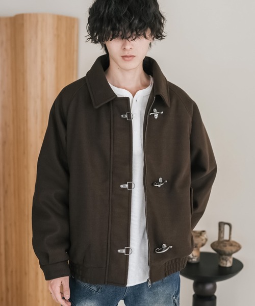 Rocky Monroe(ロッキーモンロー)の「テックメルトンファイヤーマン中綿ジャケット/ウールライクスタンドネック中綿ブルゾン(ブルゾン・メンズ・ブラウン/チャコール/ブラック・XL/M/L)」の20枚目の写真